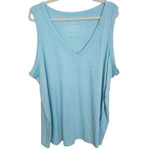 Torrid Tank V Neck Tank Top Women 4X Blue Sleeveless Tank Top Plus Size Top NEW